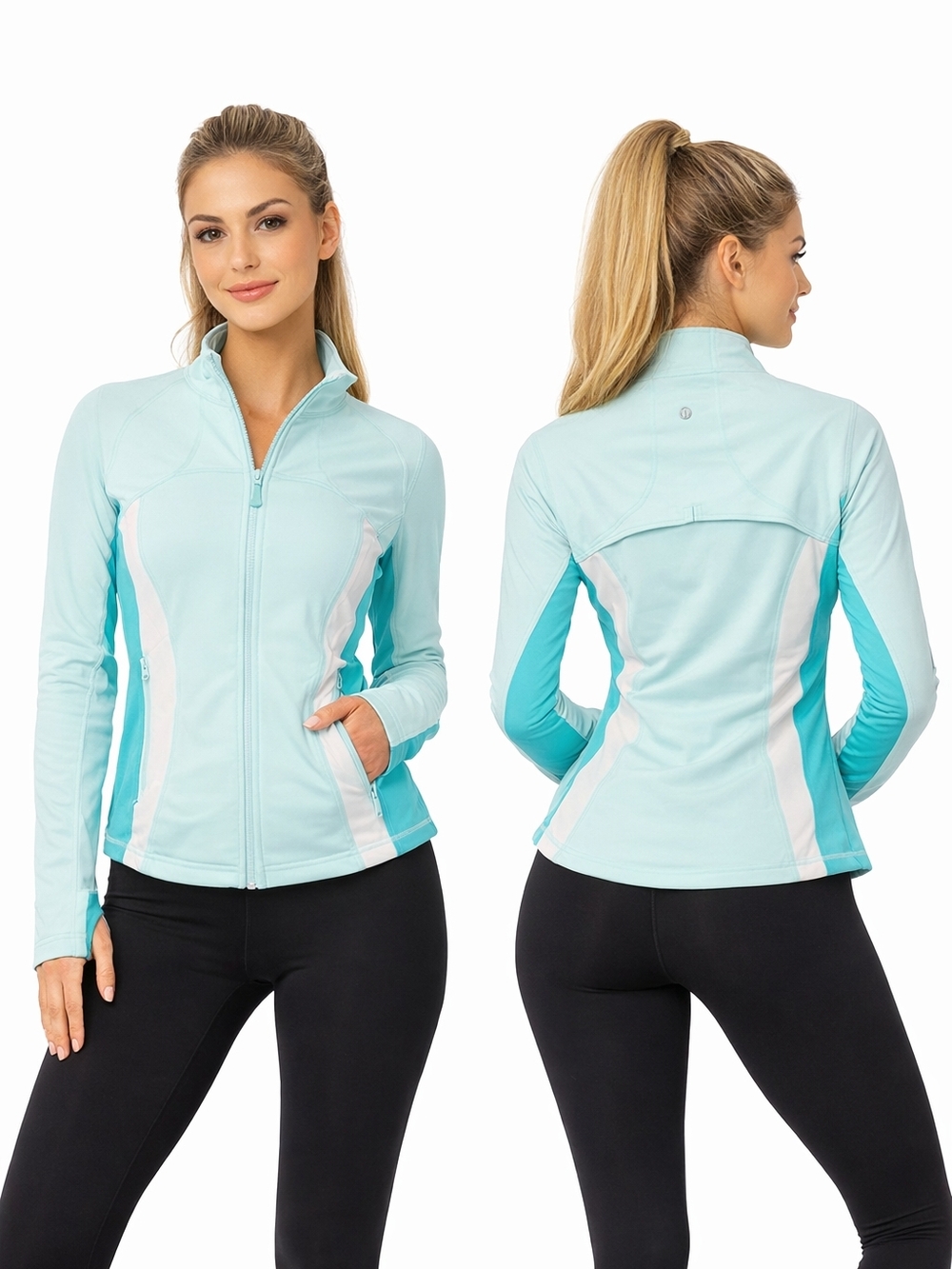 Lululemon Define Jacket Mint Y2K Colorblock Size 12 Full Zip Luon Athleisure
